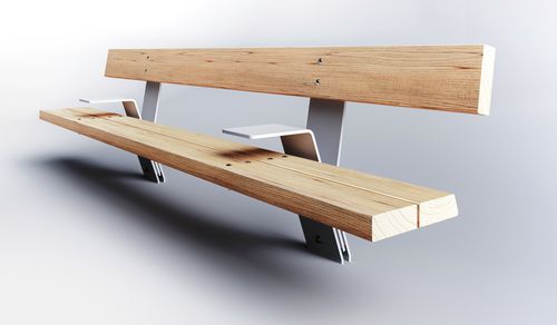 Panca per spazi pubblici contemporanea - ORDI - NORCOR MOB.URBAIN - in legno / in acciaio / con schienale