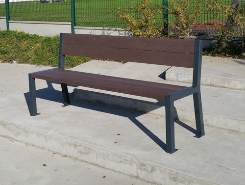 Panca per spazi pubblici contemporanea - PLASDESIGN TYPE 1 - NORCOR MOB.URBAIN - in plastica riciclata / con schienale / con braccioli