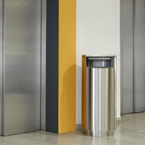 Portarifiuti pubblico - NORBIN-67 - NORCOR MOB.URBAIN - in acciaio inossidabile spazzolato / in acciaio termolaccato / con portacenere integrato