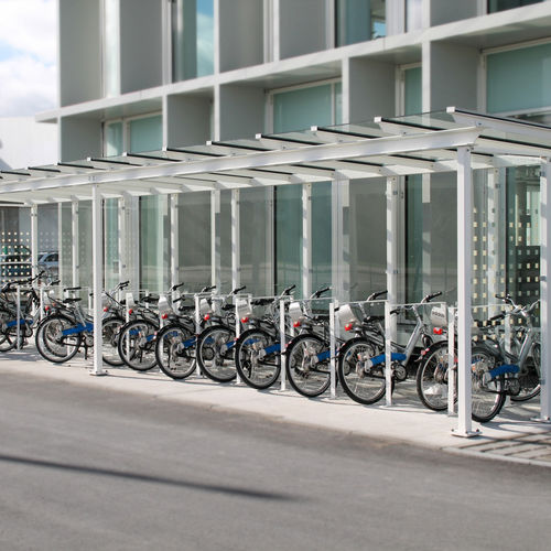 Pensilina per biciclette modulare - 5-GLS - NORCOR MOB.URBAIN - in acciaio / per spazi pubblici / per zone urbane