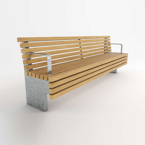 Panca per spazi pubblici contemporanea - TORD-230 - NORCOR MOB.URBAIN - in legno esotico / in acciaio galvanizzato / con schienale
