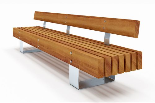 Panca per spazi pubblici contemporanea - FF-XXL - NORCOR MOB.URBAIN - in legno esotico / in metallo / con schienale