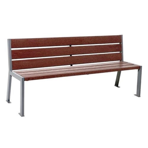 Panca per spazi pubblici contemporanea - PURE - NORCOR MOB.URBAIN - in acciaio / in plastica riciclata / con schienale