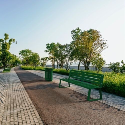 Panca per spazi pubblici design minimalista - PASEO-MALECON - NORCOR MOB.URBAIN - in acciaio con rivestimento a polvere / in acciaio termolaccato / con schienale