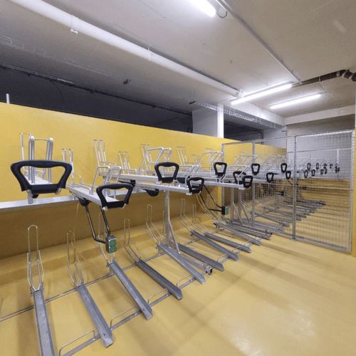 Rastrelliera per biciclette a pavimento - VELOPORT-PREMIUM-26 - NORCOR MOB.URBAIN - a due livelli / per spazi pubblici / per parcheggio