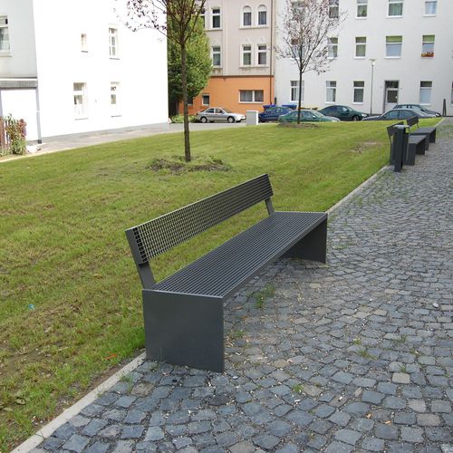 Panca per spazi pubblici design minimalista - STAAL - NORCOR MOB.URBAIN - in acciaio / con schienale