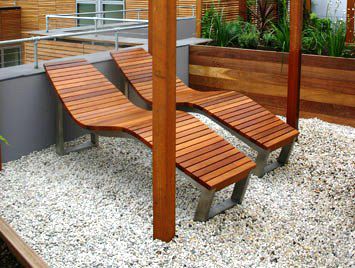 Lettino prendisole contemporaneo - NORCOR MOB.URBAIN - in acciaio galvanizzato / in teak / in acciaio inossidabile