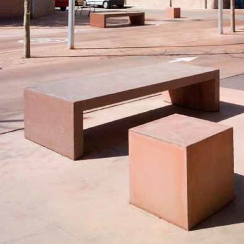 Panca per spazi pubblici design minimalista - CM-BLOC - NORCOR MOB.URBAIN - in cemento armato / a doppia seduta