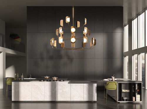 Cucina contemporanea - HT50 - Rossana - in acciaio inossidabile / impiallacciata in legno / con isola