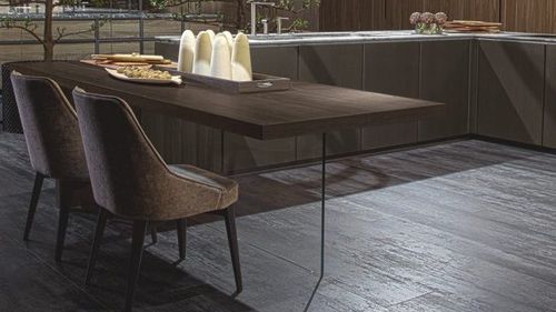 Tavolo contemporaneo - W75 - Rossana - in metallo / con supporto in vetro / rettangolare