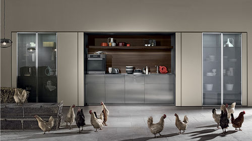 Cucina contemporanea - TU23A - Rossana - in metallo / a scomparsa / senza maniglie