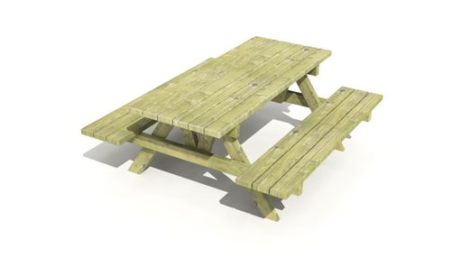 Tavolo da picnic classico - 5101S - Novum 4 Kids - in legno / rettangolare / con sedie integrate