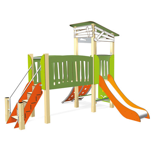 Struttura ludica per parco giochi - MA CABANE PASSERELLE 3714 - Transalp - per enti locali / in legno / in metallo