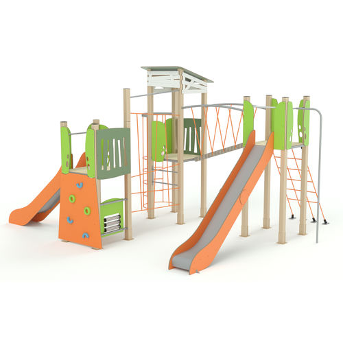 Struttura ludica per parco giochi - MON PARCOURS 3 TOURS 3741 - Transalp - per enti locali / in legno / in metallo