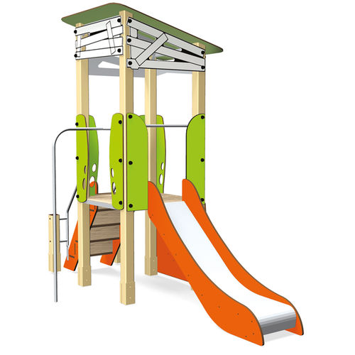 Struttura ludica per parco giochi - BIBOU : MA CABANE ESCALIER - Transalp - per enti locali / in legno / in alluminio
