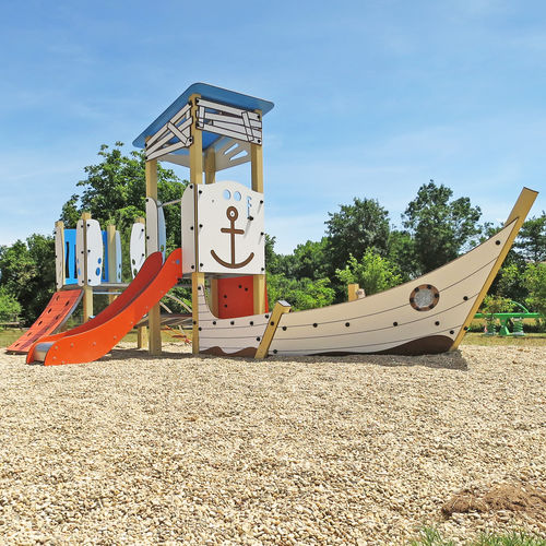 Struttura ludica per parco giochi - BATEAU ANDY' 3681 - Transalp - per enti locali / in legno / in acciaio inossidabile