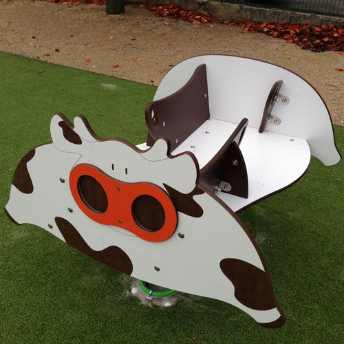 Gioco a molla in metallo - LA VACHE - Transalp - in HPL / animale / monoposto