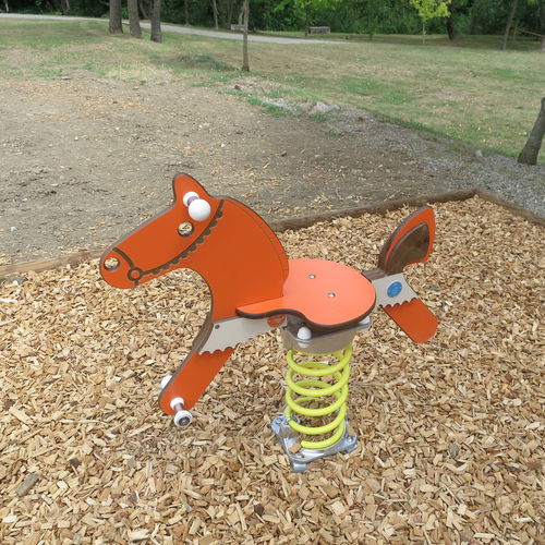 Gioco a molla in metallo - LE CHEVAL - Transalp - in HPL / animale / monoposto