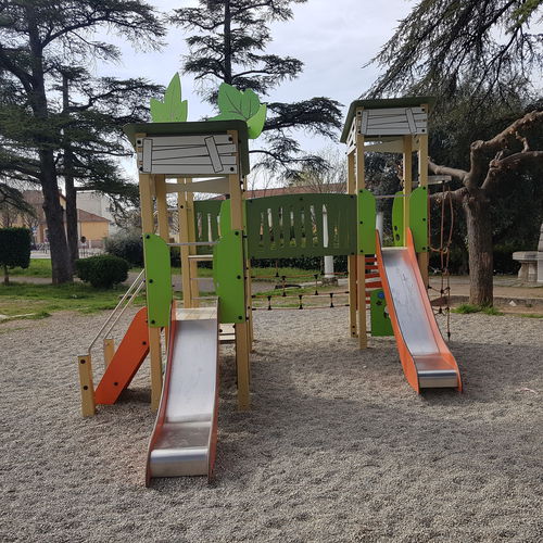Struttura ludica per parco giochi - MA CABANE 3 TOURS 3726 - Transalp - per enti locali / in legno / in metallo