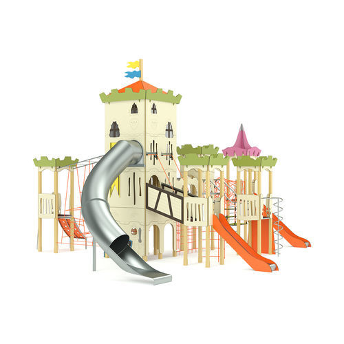 Struttura ludica per parco giochi - Place forte m&eacute;di&eacute;vale - 6 tours - Transalp - per spazi pubblici / per arrampicata / con muro di arrampicata
