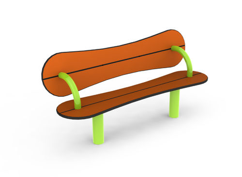 Panca per spazi pubblici design originale - BIBOU : SUCETTE - Transalp - in acciaio / con schienale / per bambini
