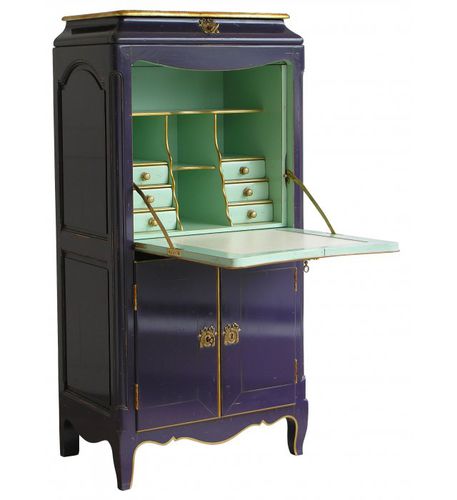 Scrittoio in stile - 581 B - MOISSONNIER - in faggio / in pelle / con vano contenitore
