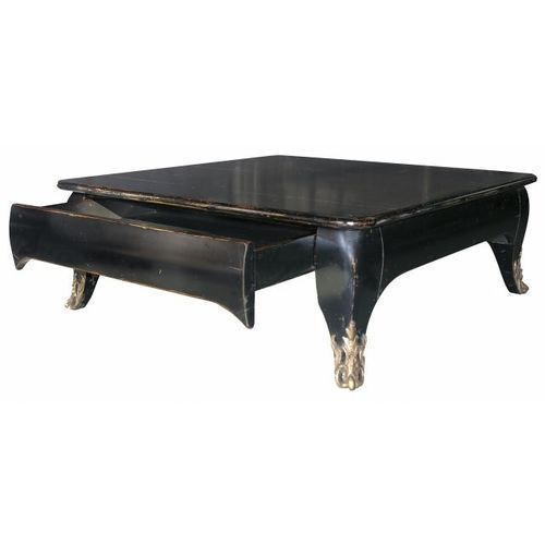 Tavolino basso Reggenza - 727 series - MOISSONNIER - in pino / quadrato / con cassetti