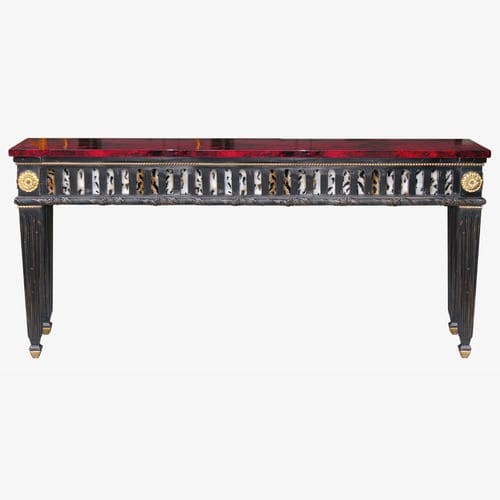 Consolle in stile Napoleone III - EUGÉNIE - MOISSONNIER - in faggio / in marmo / con supporto in faggio