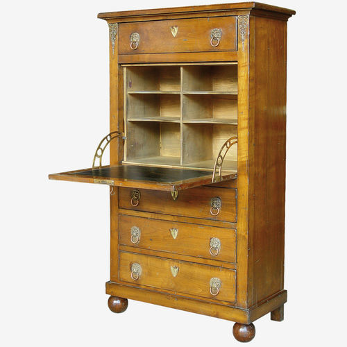 Scrittoio in stile Impero - 561 series - MOISSONNIER - in ciliegio / in marmo / con vano contenitore