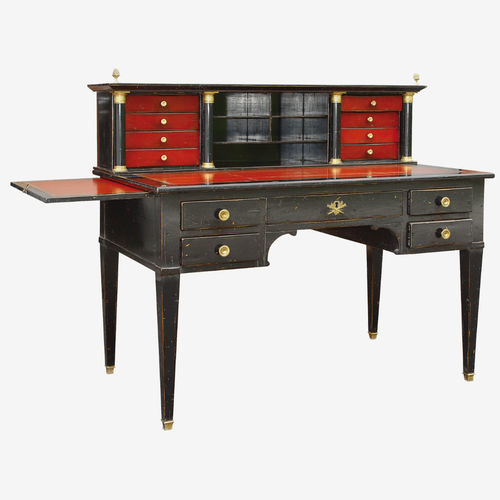 Scrivania da terra - 586TER series - MOISSONNIER - in stile Impero / in noce / in pelle