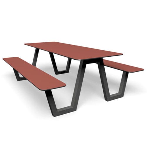 Tavolo da picnic design minimalista - miramondo - in metallo / in HPL / con supporto in acciaio galvanizzato