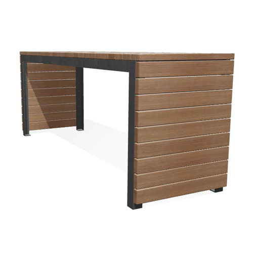 Tavolo classico - WOODROW - miramondo - in legno / in metallo / con supporto in metallo