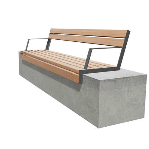 Panca per spazi pubblici design minimalista - HOP HOP WALL - miramondo - in legno / in metallo / con schienale