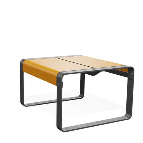 Tavolino basso contemporaneo - LA SUPERFINE  - miramondo - in metallo / in HPL / con supporto in acciaio