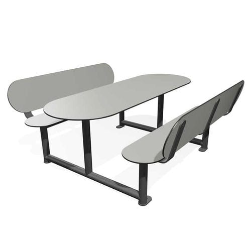 Tavolo da picnic contemporaneo - JOLLY - miramondo - in acciaio galvanizzato / in HPL / con supporto in acciaio galvanizzato