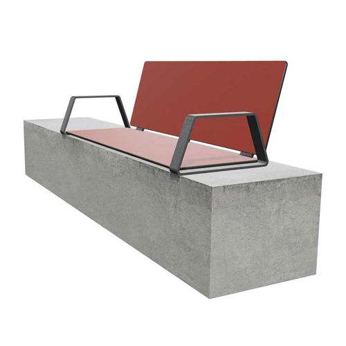 Panca per spazi pubblici contemporanea - BIBI WALL - miramondo - in acciaio galvanizzato / in acciaio con rivestimento a polvere / in HPL