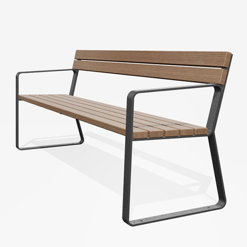 Panca design minimalista - HENRY - miramondo - in frassino / in larice / in acciaio galvanizzato