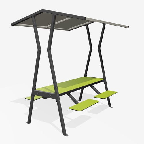 Tavolo da picnic contemporaneo - ROOFUS - miramondo - in acciaio galvanizzato / in acciaio con rivestimento a polvere / in HPL