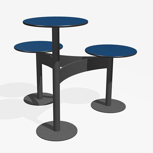 Tavolo da picnic design originale - TETATET - miramondo - in acciaio galvanizzato / in acciaio con rivestimento a polvere / in HPL
