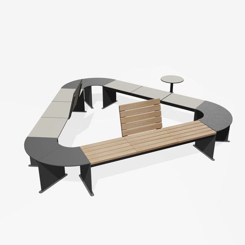Panca per spazi pubblici design originale - GO - miramondo - in acciaio galvanizzato / in acciaio con rivestimento a polvere / in HPL