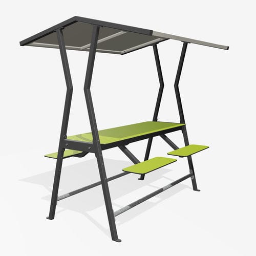 Tavolo da picnic contemporaneo - ROOFUS - miramondo - in acciaio galvanizzato / in acciaio con rivestimento a polvere / in HPL