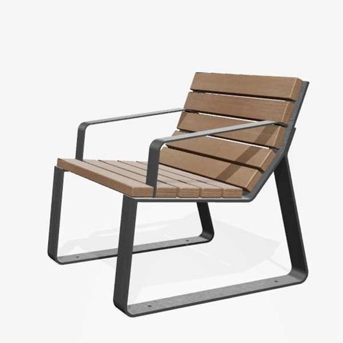 Sedia contemporanea - MAYFIELD - miramondo - da esterno / in legno / con supporto in metallo