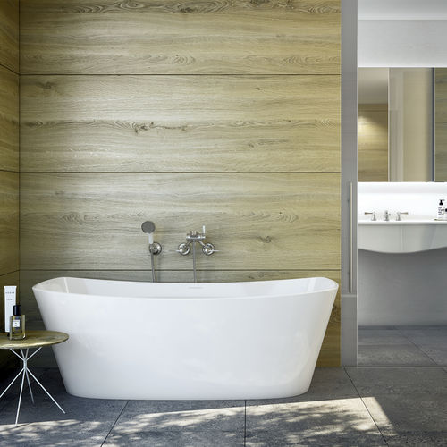 Vasca da bagno ad isola - TRIVENTO - Victoria + Albert - per ambiente abitativo / in resina / in composito