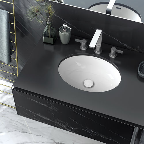 Lavabo integrato - KAALI 46 - Victoria + Albert - in resina / in pietra calcarea / con piano integrato
