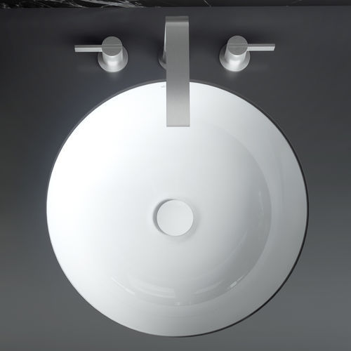 Lavabo integrato - KAALI 48 - Victoria + Albert - in pietra calcarea / in resina / rotondo