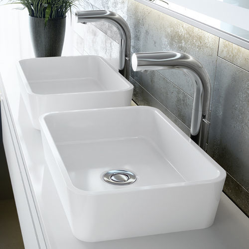 Lavabo da appoggio - EDGE 45 - Victoria + Albert - in pietra calcarea / in resina / personalizzabile