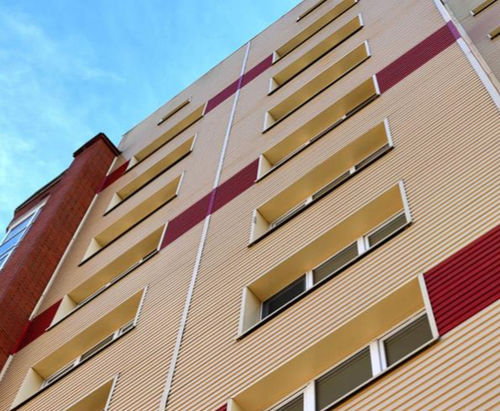 Rivestimento di facciata a doghe - M7000 - ALUMIL - in ceramica / liscio / grigio