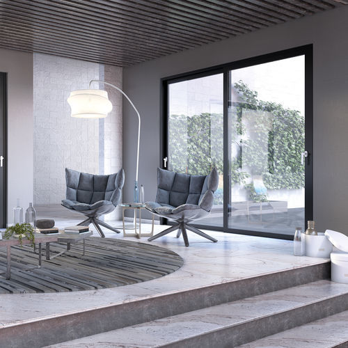 Sistema scorrevole in metallo - SMARTIA M14400 - ALUMIL - in vetro / per terrazza / senza isolamento elettrico