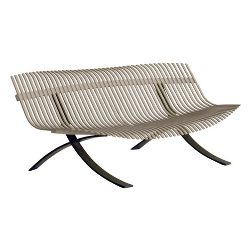 Panca da giardino design originale - CHARIVARI - FERMOB - in alluminio / in acciaio / con schienale