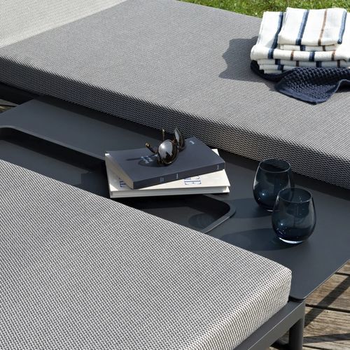 Tavolo d'appoggio contemporaneo - RIVAGE - FERMOB - in alluminio / con supporto in alluminio / rettangolare